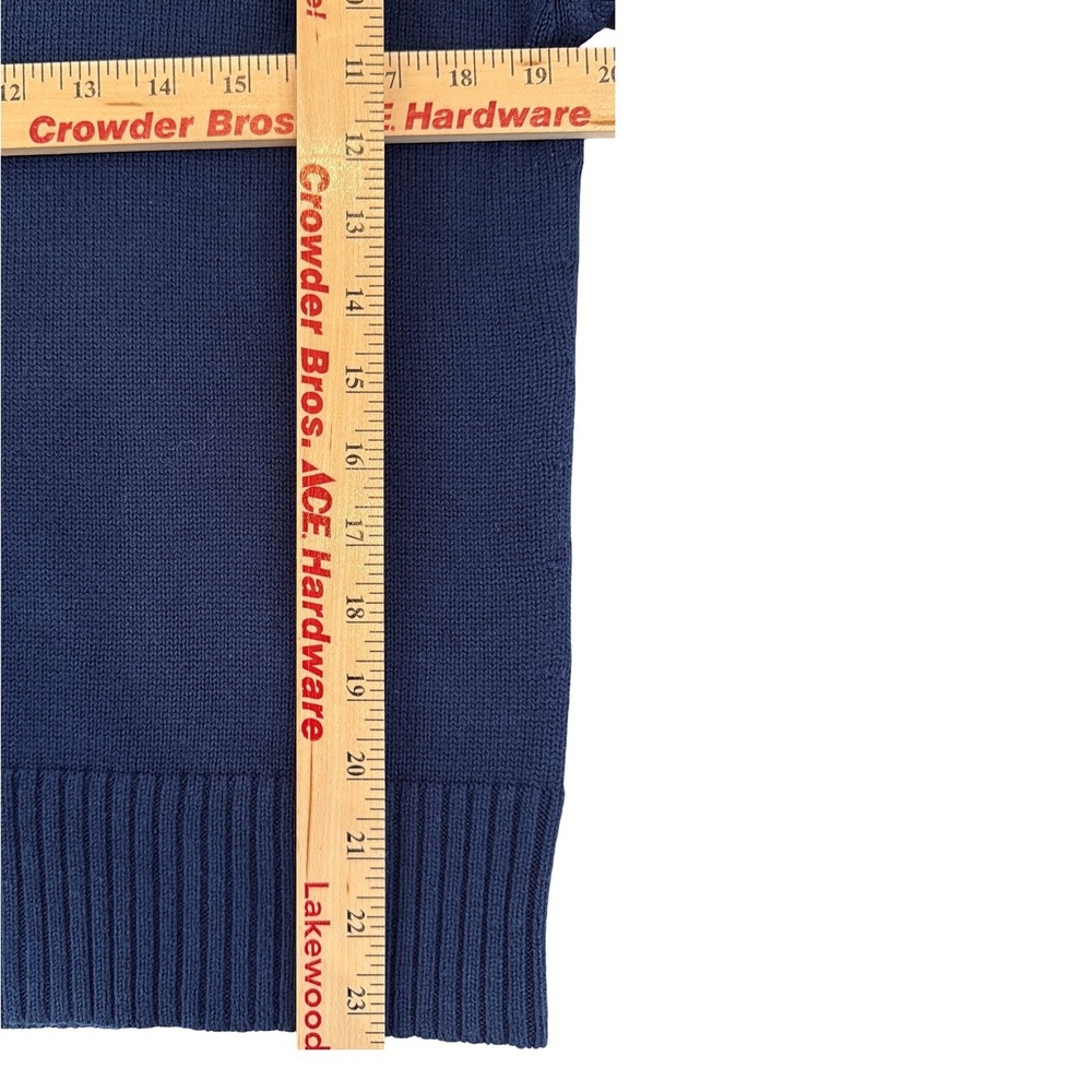 Marissa Webb Collective Button Detail Crewneck Sweater Blue Knit Pullover M - Picture 7 of 11